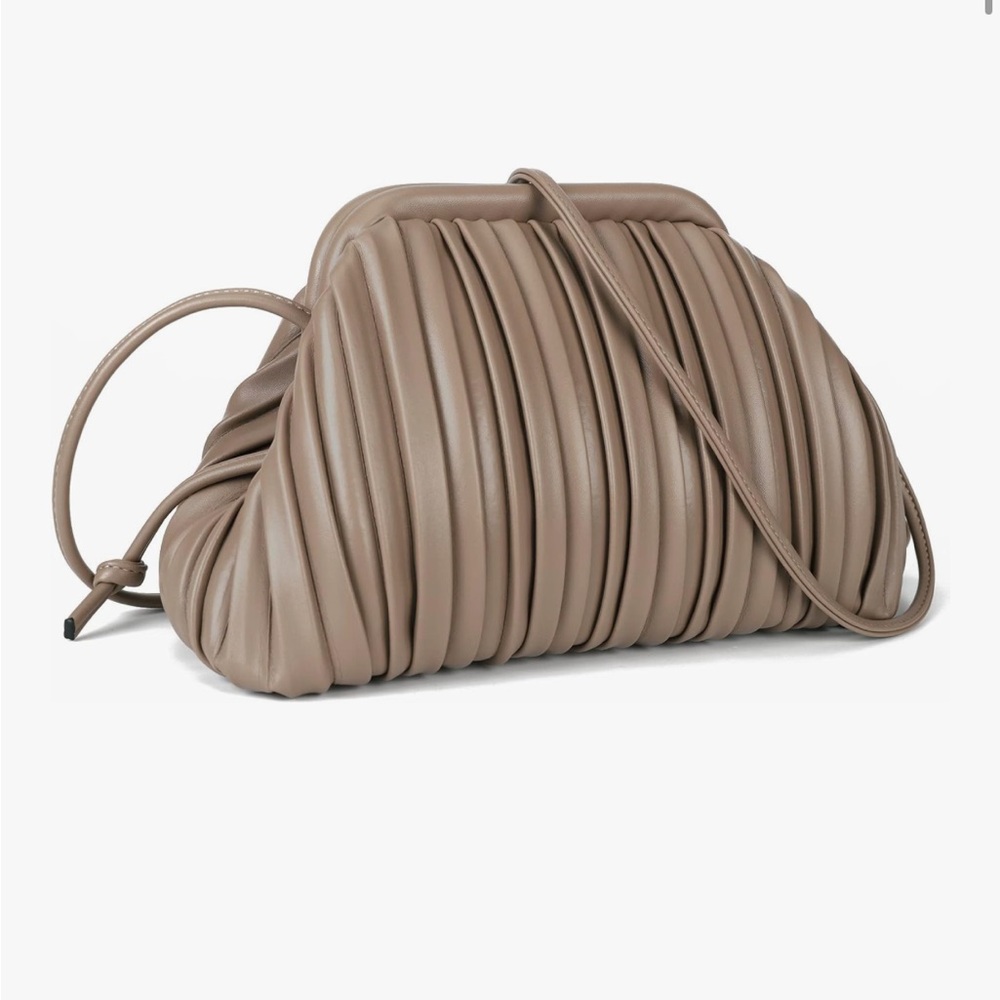 Elegant Taupe Pleated Women's Bag